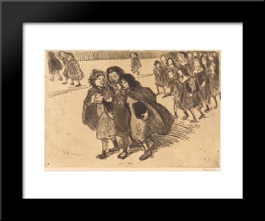 Gamines Sortant De L'Ecole 20x24 Black Modern Wood Framed Art Print Poster by Steinlen, Theophile