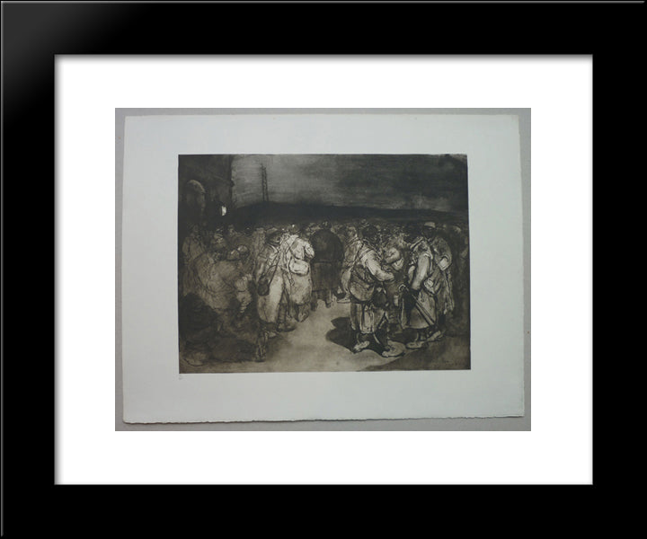 Gare Regulatrice 20x24 Black Modern Wood Framed Art Print Poster by Steinlen, Theophile