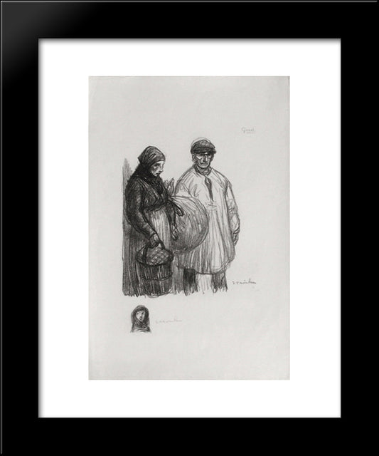 Gares 20x24 Black Modern Wood Framed Art Print Poster by Steinlen, Theophile