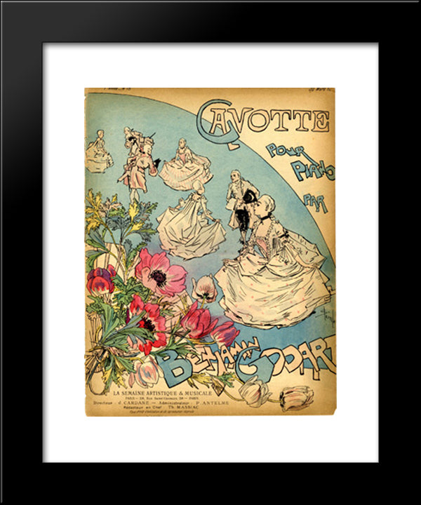 Gavotte 20x24 Black Modern Wood Framed Art Print Poster by Steinlen, Theophile