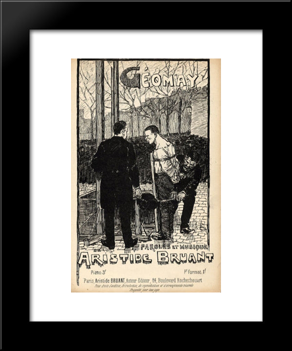 Geomay 20x24 Black Modern Wood Framed Art Print Poster by Steinlen, Theophile