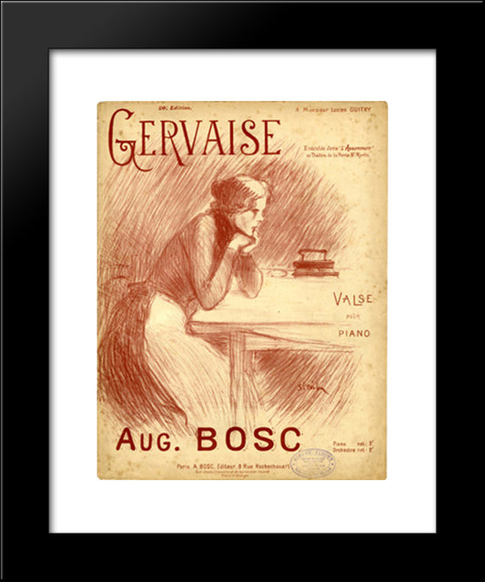 Gervaise 20x24 Black Modern Wood Framed Art Print Poster by Steinlen, Theophile