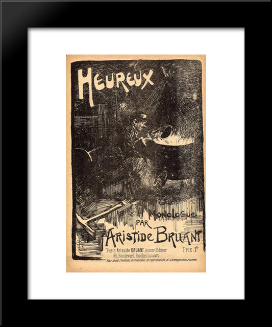 Heureux 20x24 Black Modern Wood Framed Art Print Poster by Steinlen, Theophile