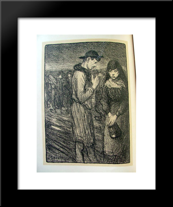 Idylle 20x24 Black Modern Wood Framed Art Print Poster by Steinlen, Theophile