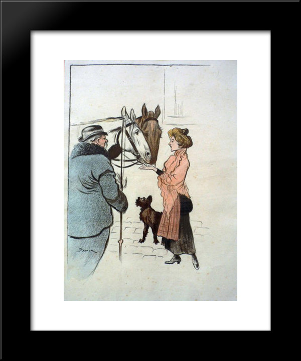 Innocence 20x24 Black Modern Wood Framed Art Print Poster by Steinlen, Theophile