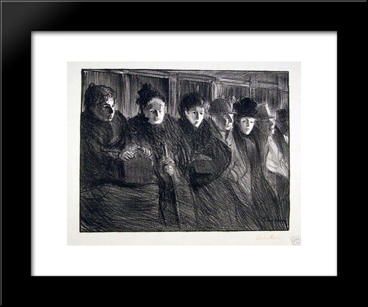 Interieur Tramway 20x24 Black Modern Wood Framed Art Print Poster by Steinlen, Theophile