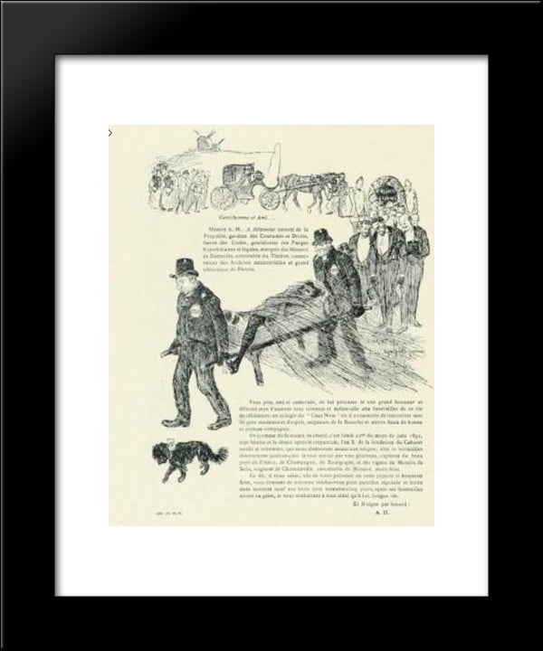 Invitation To Enterrement De La Vie De Garcon 20x24 Black Modern Wood Framed Art Print Poster by Steinlen, Theophile