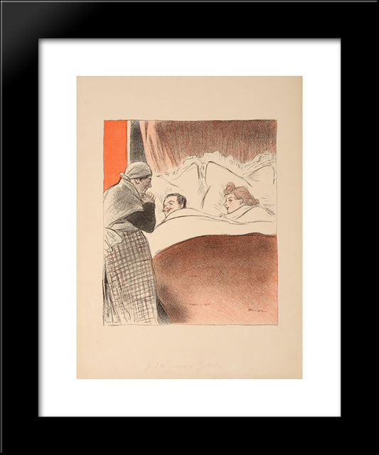 Je L'Ai Promis A Gertrude 20x24 Black Modern Wood Framed Art Print Poster by Steinlen, Theophile