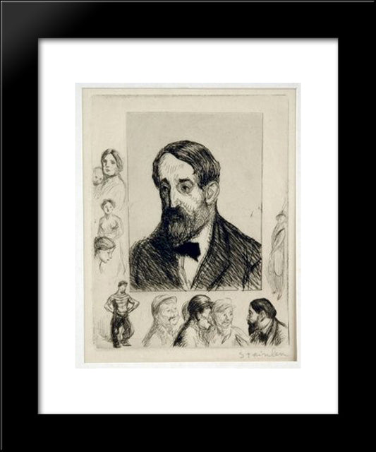 Jehan Rictus 20x24 Black Modern Wood Framed Art Print Poster by Steinlen, Theophile