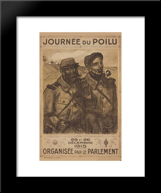 Journee Du Poilu 20x24 Black Modern Wood Framed Art Print Poster by Steinlen, Theophile