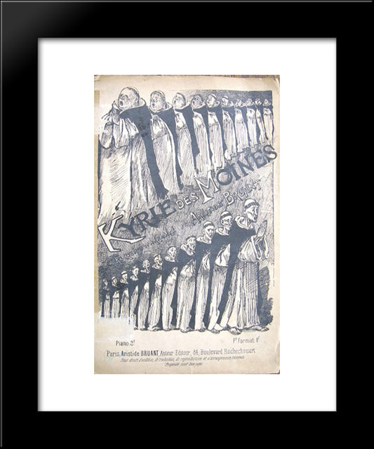 Kyrie Des Moines 20x24 Black Modern Wood Framed Art Print Poster by Steinlen, Theophile