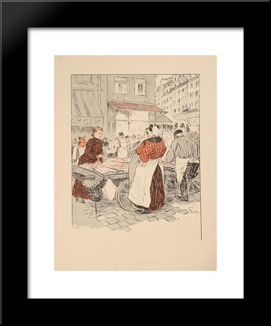 La Bagnole 20x24 Black Modern Wood Framed Art Print Poster by Steinlen, Theophile