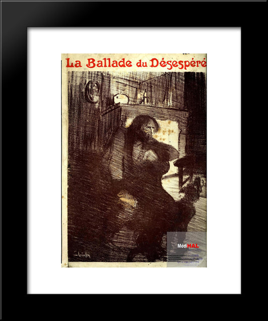 La Ballade Du Desespere 20x24 Black Modern Wood Framed Art Print Poster by Steinlen, Theophile