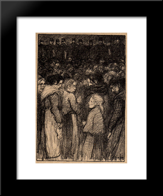 La Catastrophe 20x24 Black Modern Wood Framed Art Print Poster by Steinlen, Theophile