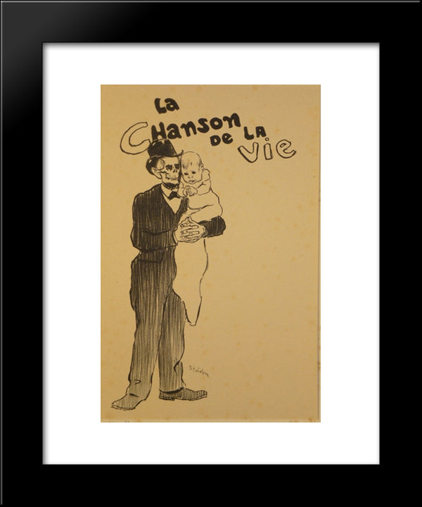 La Chanson De La Vie 20x24 Black Modern Wood Framed Art Print Poster by Steinlen, Theophile