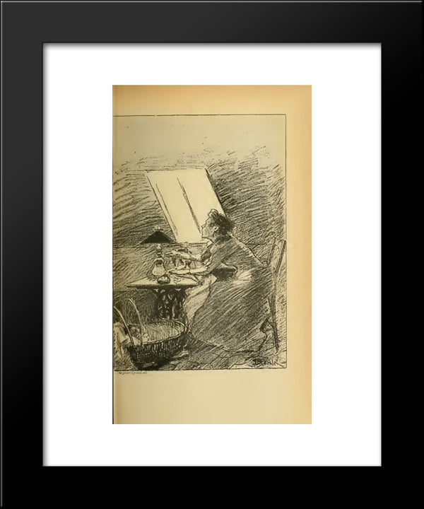 La Chanson De L'Aiguille 20x24 Black Modern Wood Framed Art Print Poster by Steinlen, Theophile