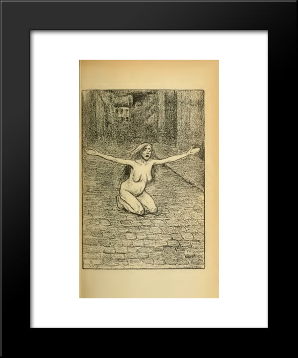 La Chanson De Misere 20x24 Black Modern Wood Framed Art Print Poster by Steinlen, Theophile