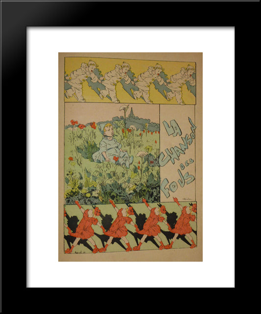 La Chanson Des Fous 20x24 Black Modern Wood Framed Art Print Poster by Steinlen, Theophile