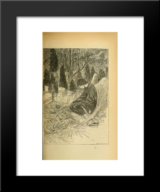 La Chanson Du Pauvre Chanteur 20x24 Black Modern Wood Framed Art Print Poster by Steinlen, Theophile