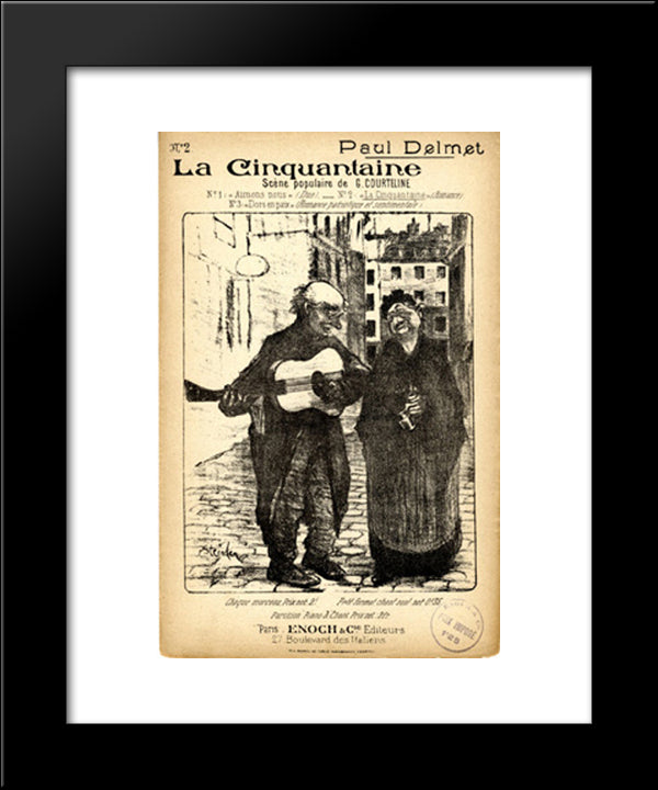 La Cinquantaine 20x24 Black Modern Wood Framed Art Print Poster by Steinlen, Theophile