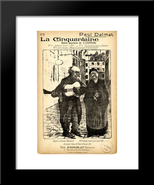 La Cinquantaine 20x24 Black Modern Wood Framed Art Print Poster by Steinlen, Theophile