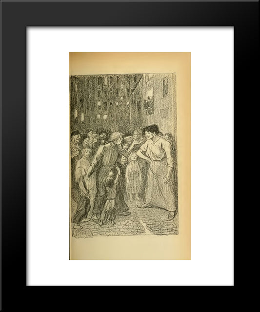 La Cite Rouge 20x24 Black Modern Wood Framed Art Print Poster by Steinlen, Theophile