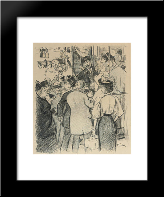La Correspondance Cassee 20x24 Black Modern Wood Framed Art Print Poster by Steinlen, Theophile