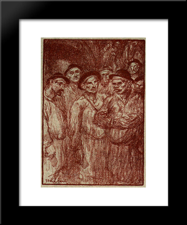 La Descente 20x24 Black Modern Wood Framed Art Print Poster by Steinlen, Theophile