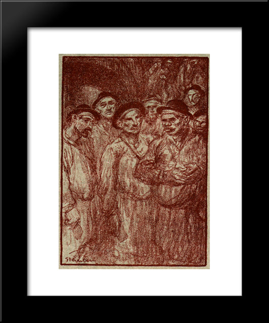 La Descente 20x24 Black Modern Wood Framed Art Print Poster by Steinlen, Theophile