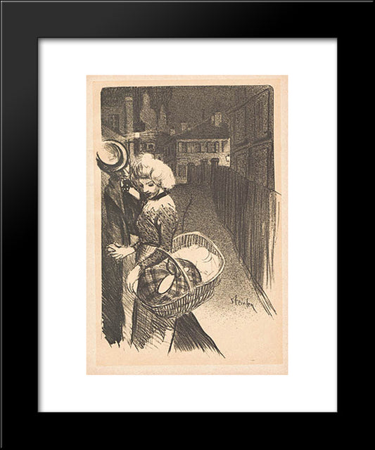 La Fee Aux Cheveux D'Or 20x24 Black Modern Wood Framed Art Print Poster by Steinlen, Theophile