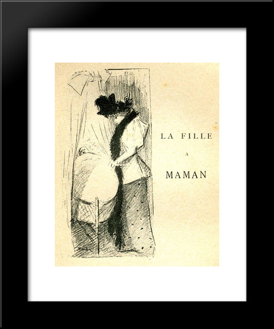 La Fille A Maman 20x24 Black Modern Wood Framed Art Print Poster by Steinlen, Theophile