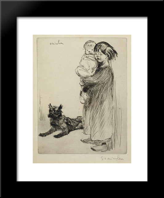 La Grande Soeur 20x24 Black Modern Wood Framed Art Print Poster by Steinlen, Theophile
