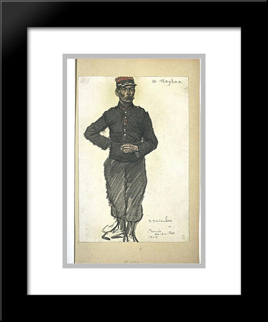 La Legionnaire 20x24 Black Modern Wood Framed Art Print Poster by Steinlen, Theophile