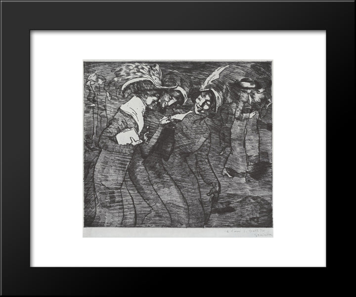 La Lettre 20x24 Black Modern Wood Framed Art Print Poster by Steinlen, Theophile