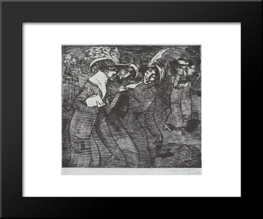 La Lettre 20x24 Black Modern Wood Framed Art Print Poster by Steinlen, Theophile