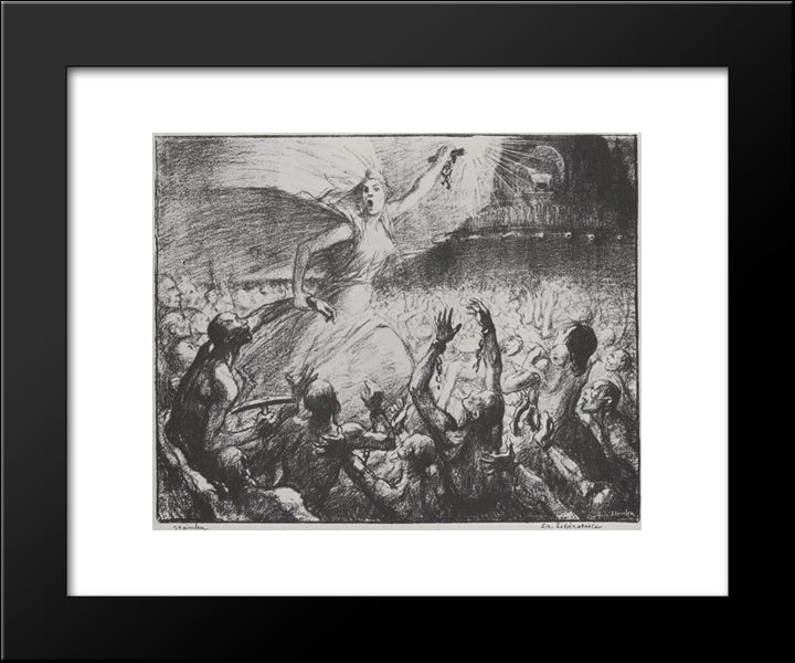 La Liberatrice 20x24 Black Modern Wood Framed Art Print Poster by Steinlen, Theophile