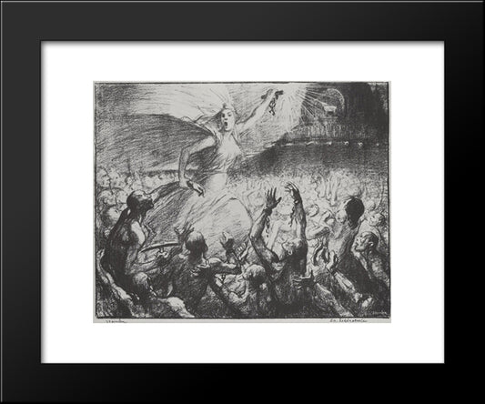 La Liberatrice 20x24 Black Modern Wood Framed Art Print Poster by Steinlen, Theophile