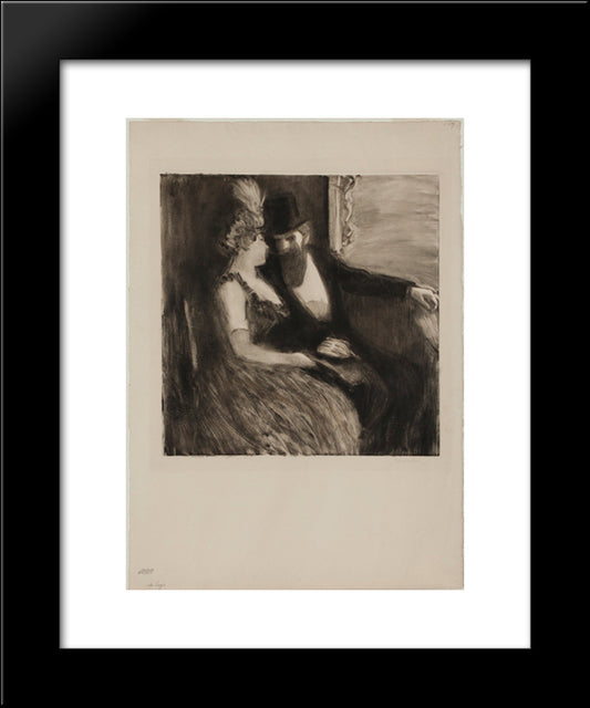 La Loge 20x24 Black Modern Wood Framed Art Print Poster by Steinlen, Theophile