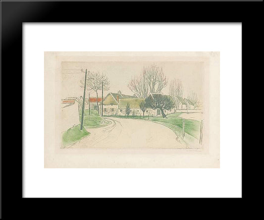 La Maison A L'Entree Du Village 20x24 Black Modern Wood Framed Art Print Poster by Steinlen, Theophile