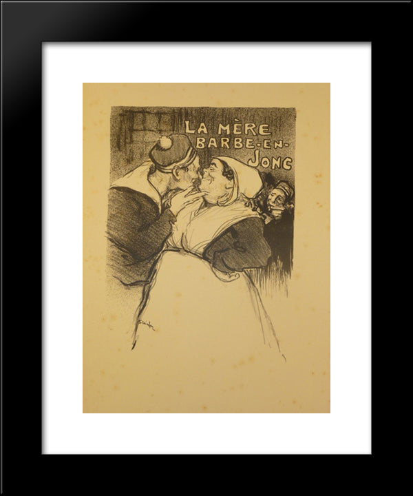 La Mere Barbe-En-Jonc 20x24 Black Modern Wood Framed Art Print Poster by Steinlen, Theophile