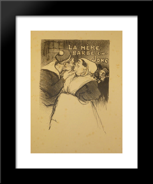 La Mere Barbe-En-Jonc 20x24 Black Modern Wood Framed Art Print Poster by Steinlen, Theophile
