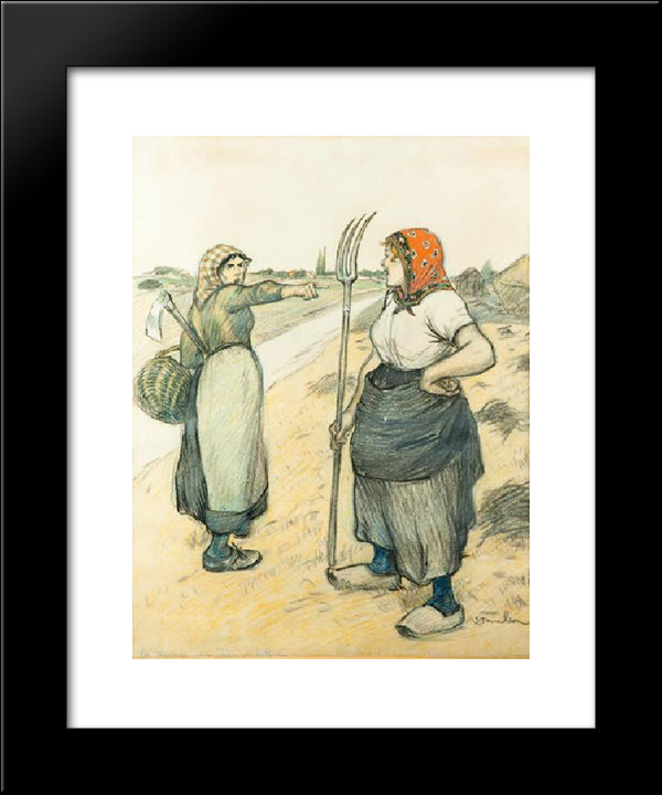 La Meule 20x24 Black Modern Wood Framed Art Print Poster by Steinlen, Theophile
