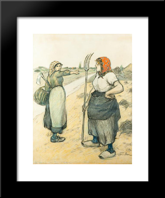 La Meule 20x24 Black Modern Wood Framed Art Print Poster by Steinlen, Theophile