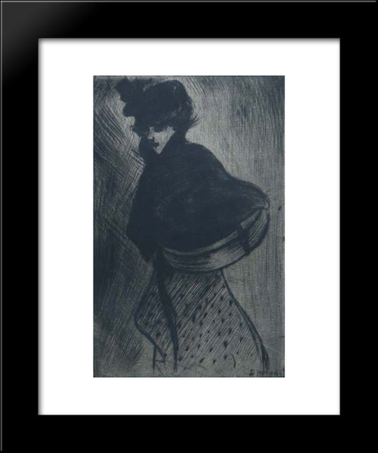 La Modiste 20x24 Black Modern Wood Framed Art Print Poster by Steinlen, Theophile