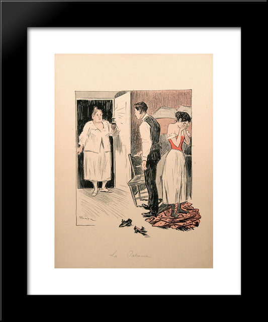 La Patronne 20x24 Black Modern Wood Framed Art Print Poster by Steinlen, Theophile