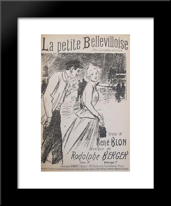 La Petite Bellevilloise 20x24 Black Modern Wood Framed Art Print Poster by Steinlen, Theophile