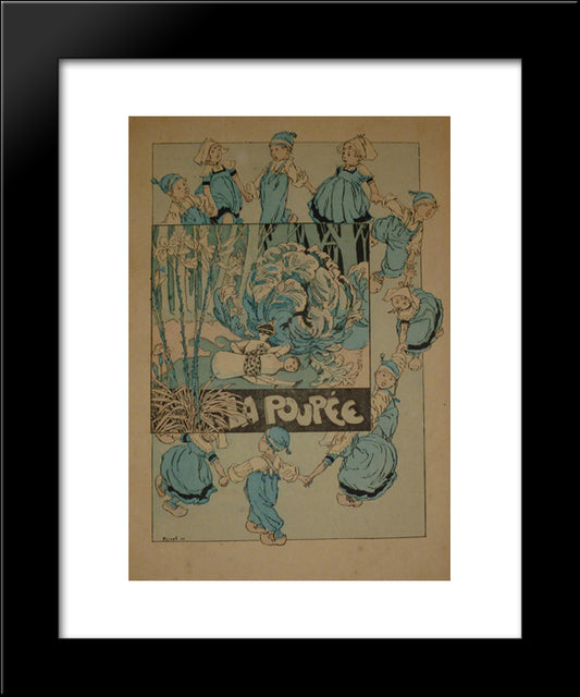 La Poupee 20x24 Black Modern Wood Framed Art Print Poster by Steinlen, Theophile