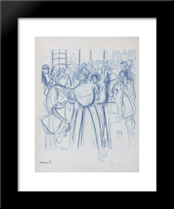 La Saisie 20x24 Black Modern Wood Framed Art Print Poster by Steinlen, Theophile