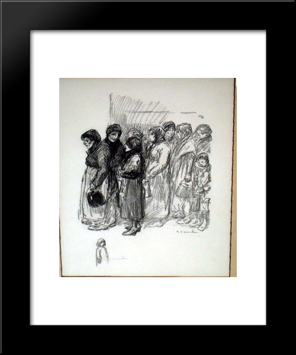 La Soupe Populaire 20x24 Black Modern Wood Framed Art Print Poster by Steinlen, Theophile
