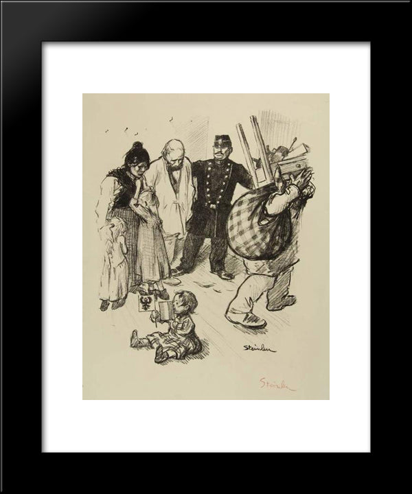 La Terme Franco-Russe 20x24 Black Modern Wood Framed Art Print Poster by Steinlen, Theophile